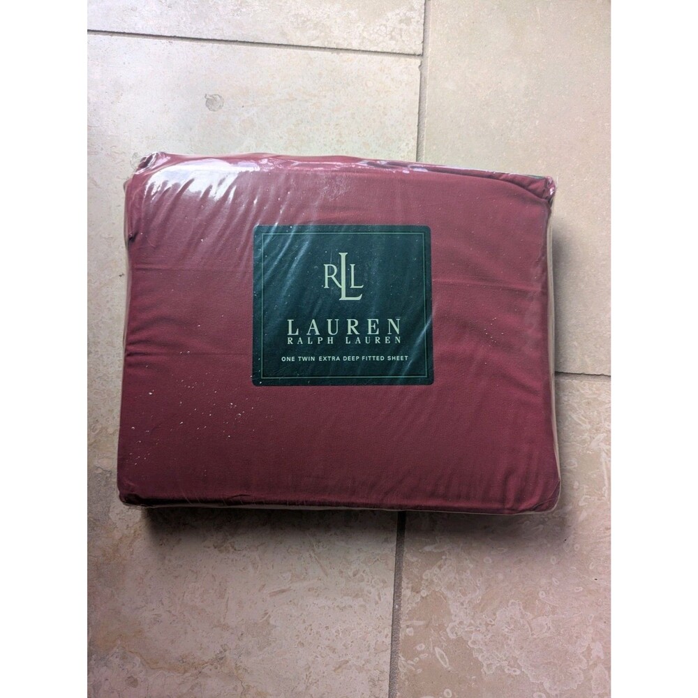 Vtg Ralph Lauren Twin Deep Fitted Red Sheet 100% Pima Cotton 275 Thread Ct NIP